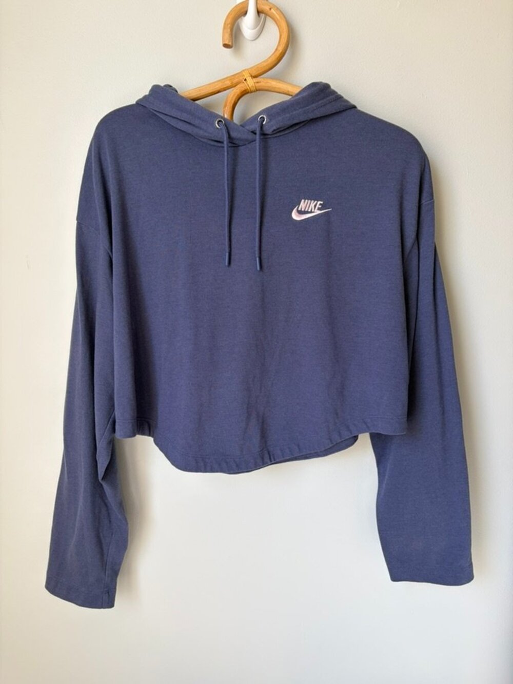 Nike Lightweight Navy Blue Cropped Hoodie Women's Medium